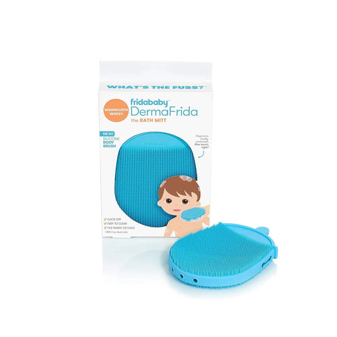 Frida Baby DermaFrida the Bath Mitt | Toddler Quick-Dry Body Bath Brush, Silicone, Replacement to Kid's Washcloth | Fits Both Parent or Child for Early Stage Development - Baby Bamboo