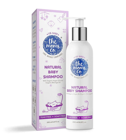 The Moms Co. Tear-Free Natural Baby Shampoo with USDA-Certified Organic Argan and Moringa Seed Oils - 200ml - Baby Bamboo
