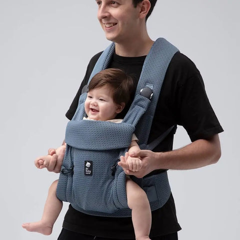 Bc Babycare Baby Carrier Newborn to Toddler Ergonomic Lightweight Babies Holder with Blue Breathable Cool Cotton Mesh for 7-45 lbs Baby Bamboo