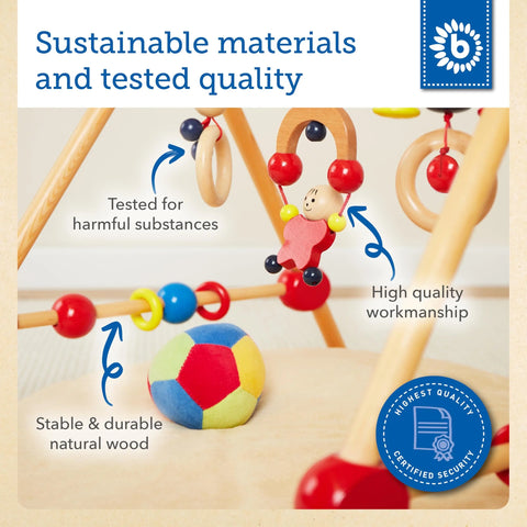 Bieco Play Trapeze Height Adjustable Play Arch Baby Wooden Pla Baby Bamboo