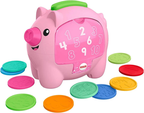 Fisher-Price Laugh & Learn Musical Toy Count & Rumble Piggy Bank With Songs And Motion For Baby & Toddler Ages 6+ Months Fisher-Price