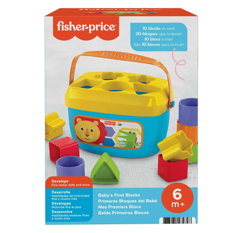 Fisher-Price Stacking Toy Baby's First Blocks Set of 10 Shapes for Sorting Play for Infants Ages 6+ Months Fisher-Price