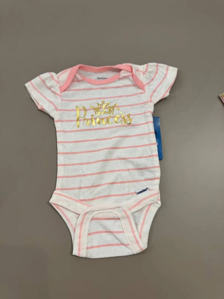Gerber Baby Girl Princess Bodysuits, Pink- Baby Bamboo