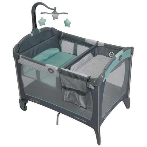 Graco Pack and Play Change 'n Carry Playard | Includes Portable Changing Pad, Manor, 40x28.5x29 Inch Graco