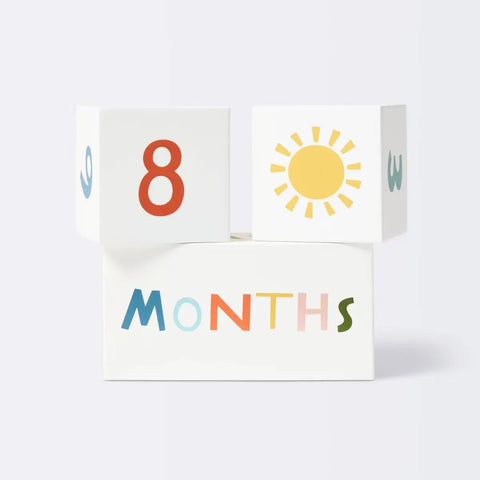Milestone Blocks - White - Cloud Island Baby Bamboo