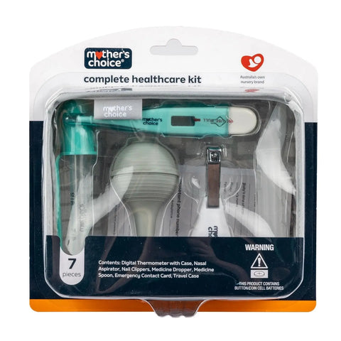 Mother’s Choice Complete Healthcare Kit - 3-in-1 Thermometer, Nasal Aspirator, Medicine Dropper & Spoon- Baby First Aid, Travel & Gift and Newborn Health Essentials Health Organiser Baby Bamboo