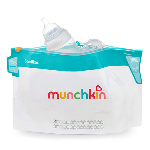 Munchkin Sterilize Microwave Bottle Steam Sterilizer Bags, 30 Uses per Bag, 6 Pack Munchkin