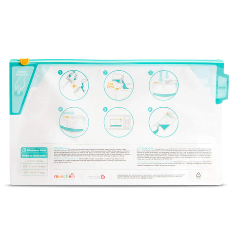 Munchkin Sterilize Microwave Bottle Steam Sterilizer Bags, 30 Uses per Bag, 6 Pack Munchkin