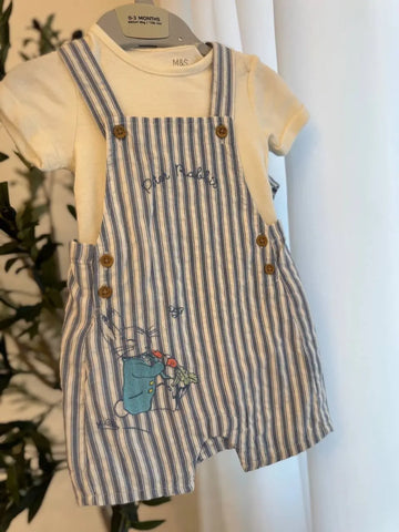 Peter Rabbit 3 Pieces Overall, Blue Baby Bamboo