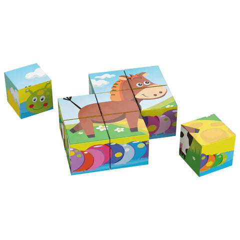 Playtive Puzzle Cubes 9 Pieces Baby Bamboo