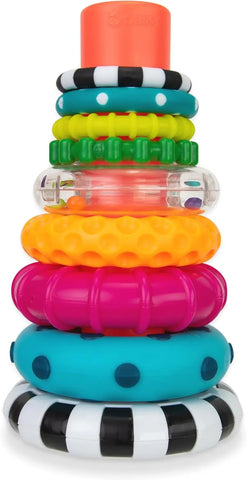 Sassy Stacks of Circles Stacking Ring STEM Learning Toy, Age 6+ Months, Multi, 9 Piece Set sassy
