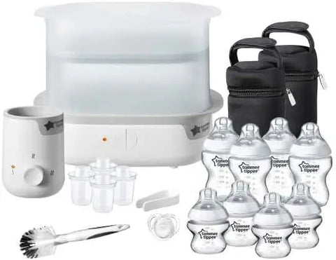 Tommee Tippee Complete Feeding Set, Super-Steam Electric Steriliser, Baby Bottle and Food Warmer, Baby Bottles and Accessories Tommee Tippee
