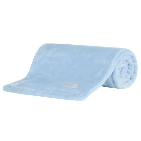 BABY LUXURY PLAIN PLUSH ROLL BLANKET-SKY - Baby Bamboo