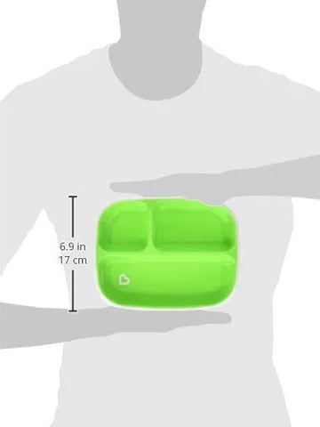 Munchkin® Splash™ 4 Piece Toddler Divided Plate and Bowl Dining Set, Blue/Green - Baby Bamboo