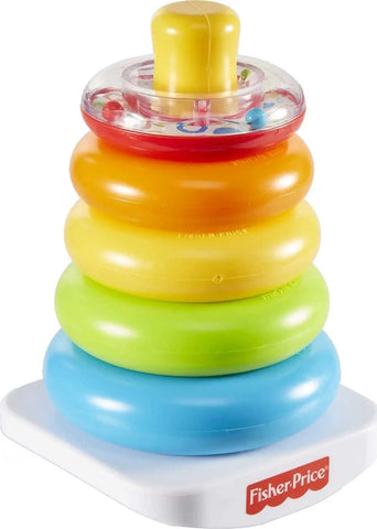 Fisher-Price Baby Stacking Toy Rock-A-Stack, Roly-Poly Base With 5 Colorful Rings For Ages 6+ Months - Baby Bamboo