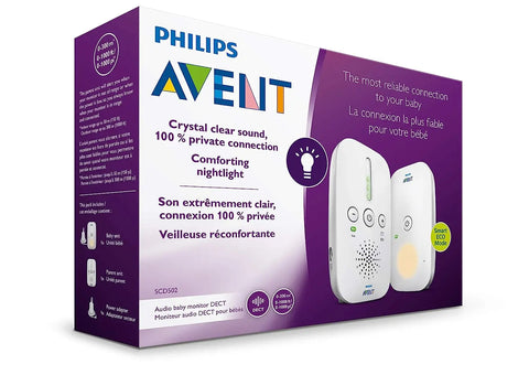 Philips AVENT Audio Baby Monitor DECT, White, SCD502/10 - Baby Bamboo