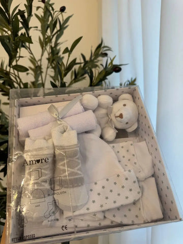 Amore 6 Piece Gift Box, White Baby Bamboo