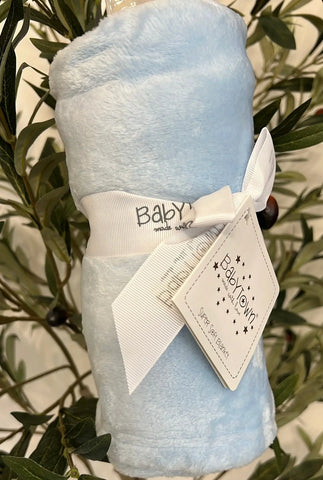 BABY LUXURY PLAIN PLUSH ROLL BLANKET-SKY Baby Town