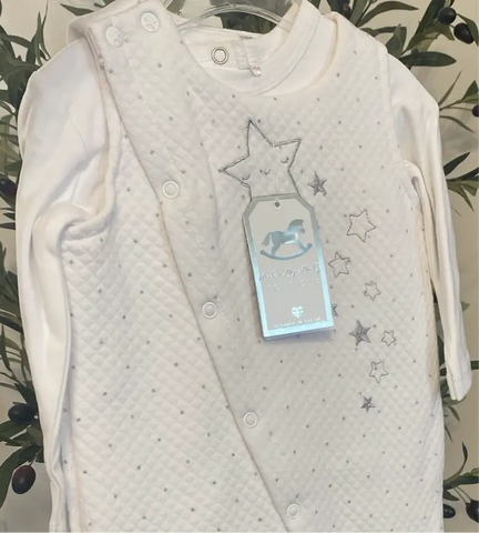 BABY UNISEX QUILTED 2 PIECE OUTFIT (0-9 MONTHS) Rock A Bye Baby