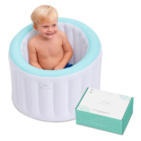 Baby Bath Tub - Inflatable and Folding, with Internal Chair, Water Saving - kvan Baby Bamboo