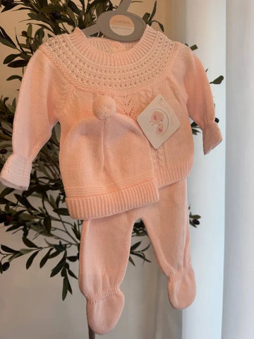Baby Pink Knit Outfit Set-My little chick Baby Bamboo