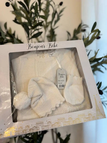 Bonjour Bebe 4 Piece Set, Off White Baby Bamboo