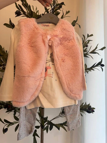 Bonjour Bebe - Girls 3 Piece Vest Set: Unicorn Baby Bamboo