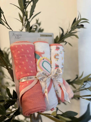 Bonjour Bebe Hooded Baby Rainbow Towels, Pack of 3 Baby Bamboo