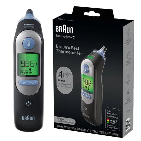 Braun ThermoScan 7 Ear Thermometer with Age Precision Baby Bamboo