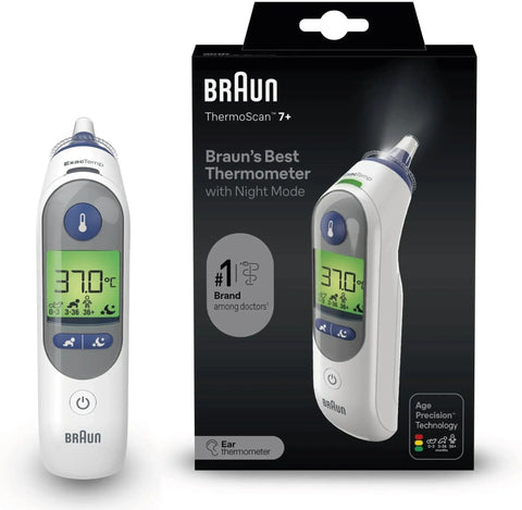 Braun ThermoScan 7+ Ear Thermometer with Age Precision and Night Mode Braun