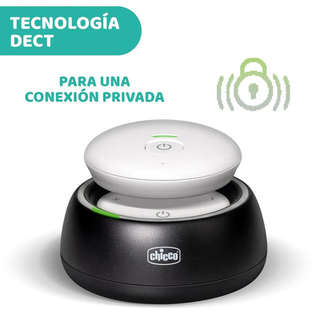 Chicco Audio Baby Monitor for Babies and Children with DECT Technology and Coloured Led Lights, 300 m Rang Chicco