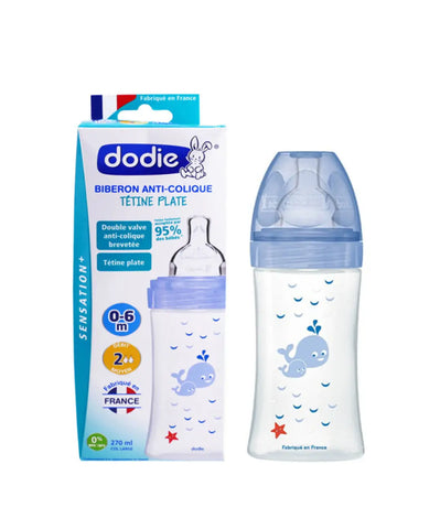 DODIE Biberon Sensation+ Anti Colique Tetine Plate 270ML Baby Bamboo