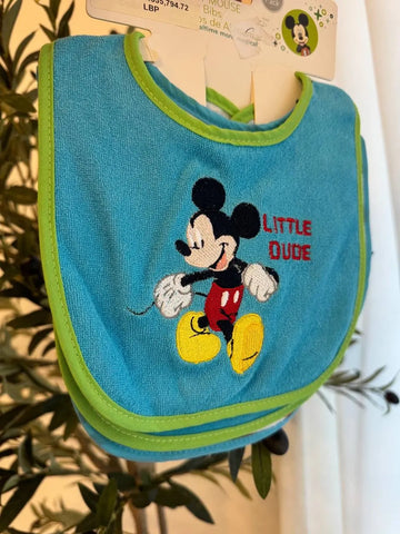 Disney Baby Mickey Mouse Feeder Bibs, One Size 4 pack Baby Bamboo
