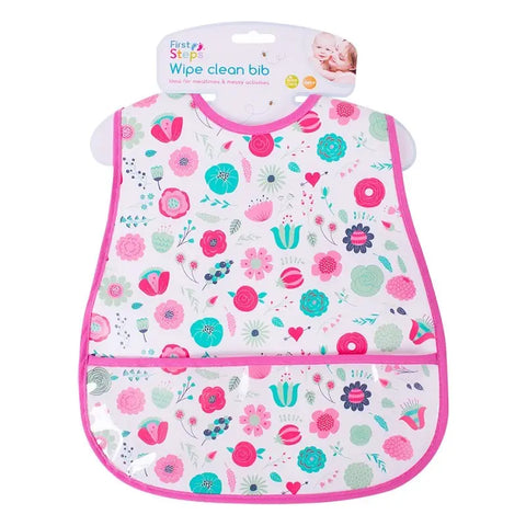 WIPE CLEAN PEVA BIB WITH POCKET - Baby Bamboo