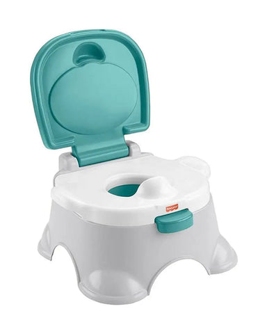 Fisher Price 3 In 1 Potty Chair-Potty Training & Step Stool-With Splash Guard-6 To 24M-Grey & Green Baby Bamboo