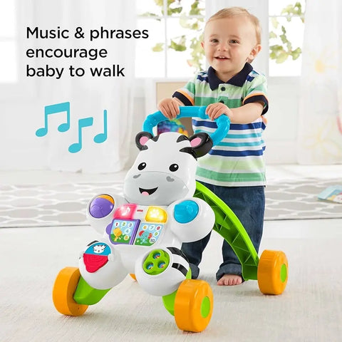 Fisher-Price Baby Learning Toy Learn with Me Zebra Walker with Music Lights and Fine Motor Activities for Ages 6+ Months Fisher-Price