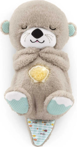 Fisher-Price Baby Toy Soothe 'n Snuggle Otter Portable Plush Sound Machine with Music Lights & Breathing Motion for Newborns 0+ Months Baby Bamboo