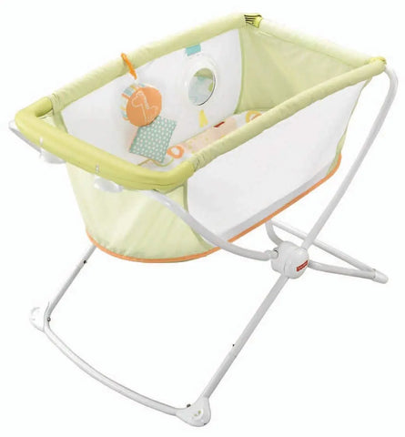 Fisher-Price Green Rock with Me Bassinet Baby Bamboo