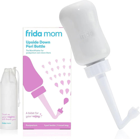 Frida Mom Upside Down Peri Bottle for Postpartum Care | The Original Fridababy MomWasher for Perineal Recovery and Cleansing After Birth. Color:Gray frida mom