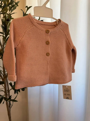 George Baby Cardigan, Pink 0-3M Baby Bamboo