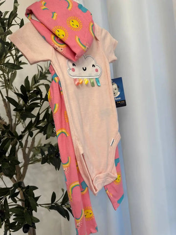 Gerber Baby Girl Bodysuit Cloud 3 Pcs Set Baby Bamboo
