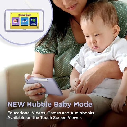Hubble Connect Touch Twin 5" Smart Baby Monitor with Camera and Audio Baby Bamboo