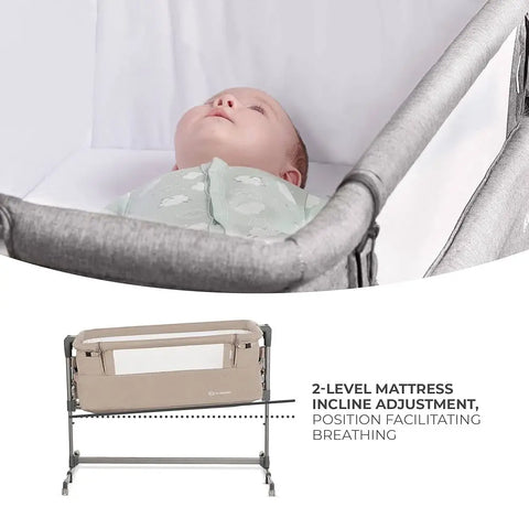 KinderKraft Neste UP 2 Bedside Crib, Travel Cot, Co-Sleeping Bed Baby Bamboo