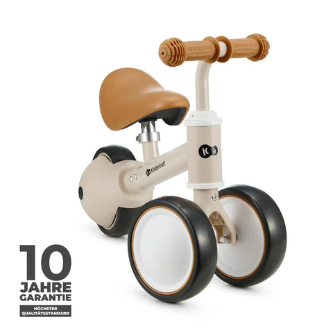 Kinderkraft CUTIE Balance Bike, Children's Balance Bike, Pedals Without Pedals, Tricycle, Made of Metal, Modern Design, Safe Construction, for Children from 1 Year, Beige Baby Bamboo