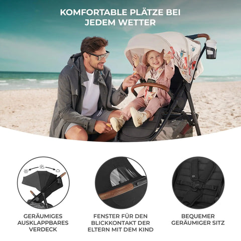 Kinderkraft Grande Plus Kinderkraft Buggy from Birth to 22 kg Baby Bamboo
