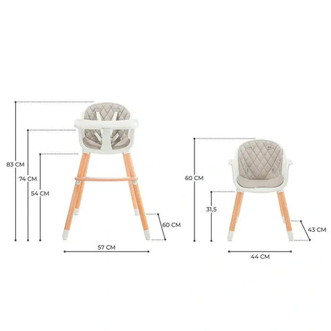 Kinderkraft Sienna 2 in1 Baby Highchair Baby Bamboo