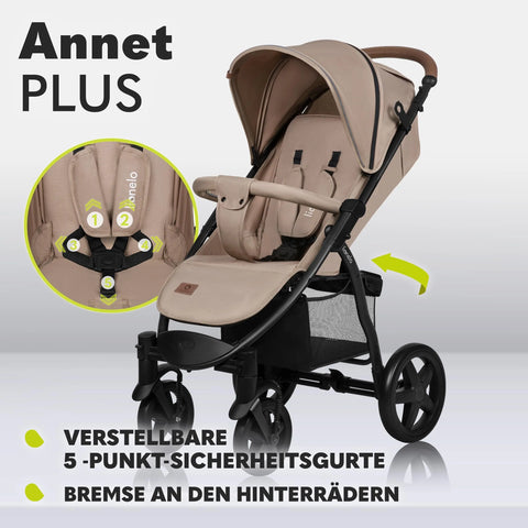 LIONELO Annet Buggy up to 22 kg Baby Bamboo