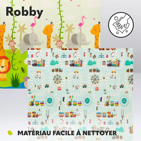 LIONELO Large Educational Play Mat for Kids, 200 x 180 cm, Foldable, Double-Sided, Lightweight and Waterproof, Eco-Friendly XPE Material, Bag Included Baby Bamboo