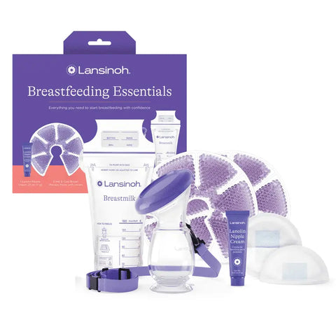 Lansinoh Breastfeeding Essentials Kit for Nursing Moms Baby Bamboo