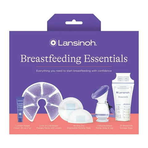 Lansinoh Breastfeeding Essentials Kit for Nursing Moms Baby Bamboo